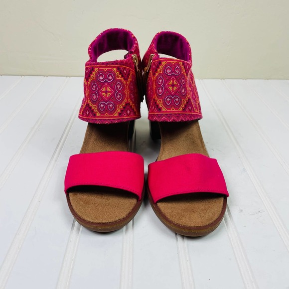 Toms Majorca Tapestry Pink Sandals size 9 - Picture 3 of 12